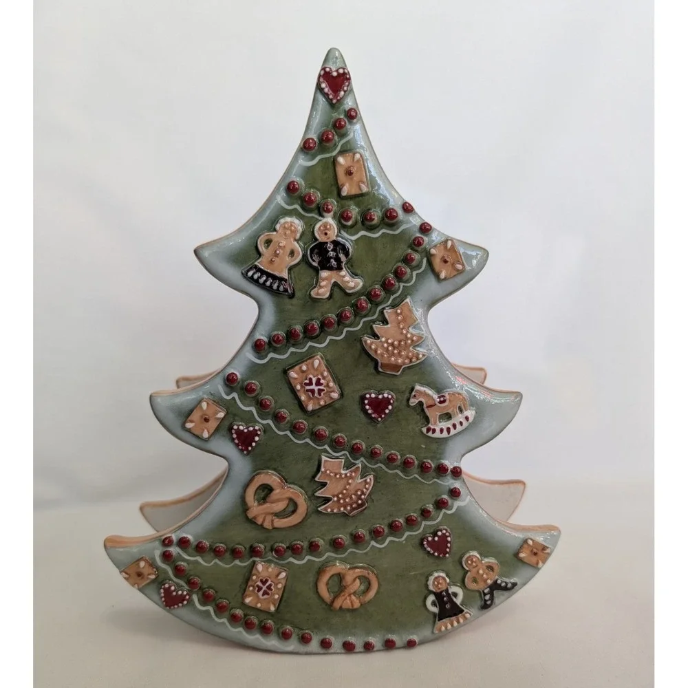 Villeroy & Boch Double Sided Christmas Tree Candle Holder‎ Pillar Ceramic 8